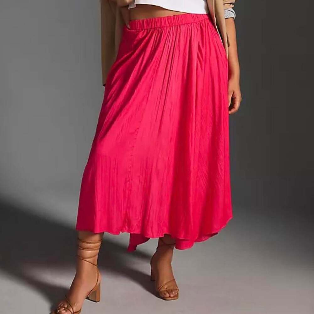 Anthropologie Women's Pink and Red Skirt